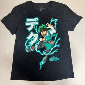 My Hero Academia Mens Size Large Izuka Midoriya Black Short Sleeve T-Shirt
